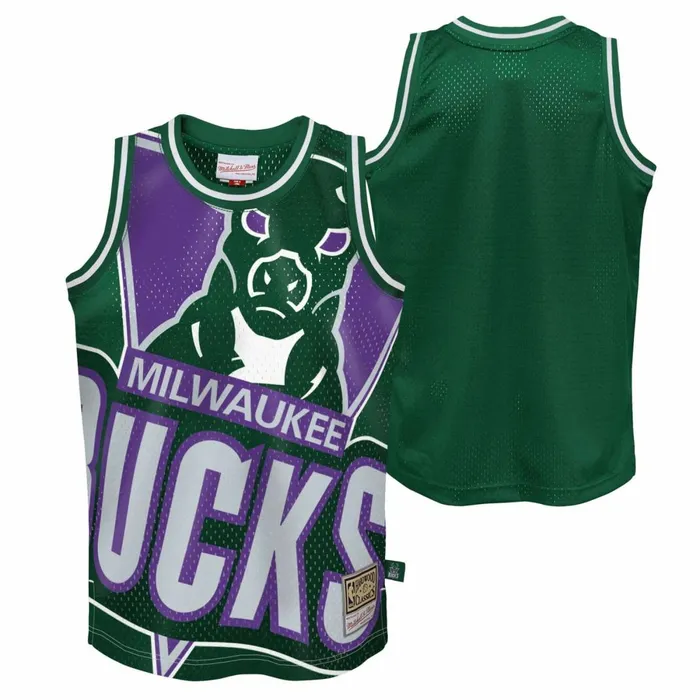 Youth Big Kids Mitchell and Ness Big Face Jersey Milwaukee Bucks Youth Big Kids Mitchell and Ness Big Face Jersey Milwaukee Bucks