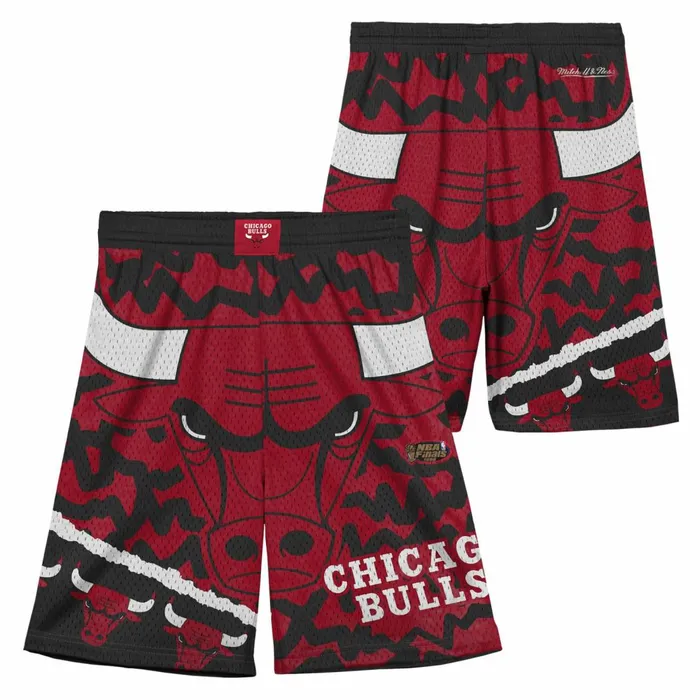 Youth Big Kids Mitchell and Ness Big Face Jumbotron Mesh Shorts Chicago Bulls Youth Big Kids Mitchell and Ness Big Face Jumbotron Mesh Shorts Chicago Bulls