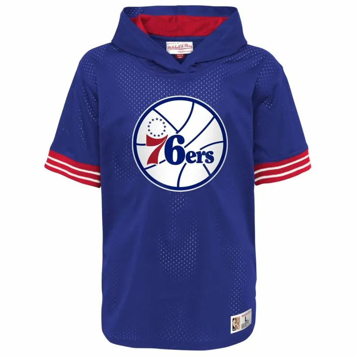 Youth Big Kids Mitchell and Ness Unbeaten SS Mesh Hoody Philadelphia 76ers