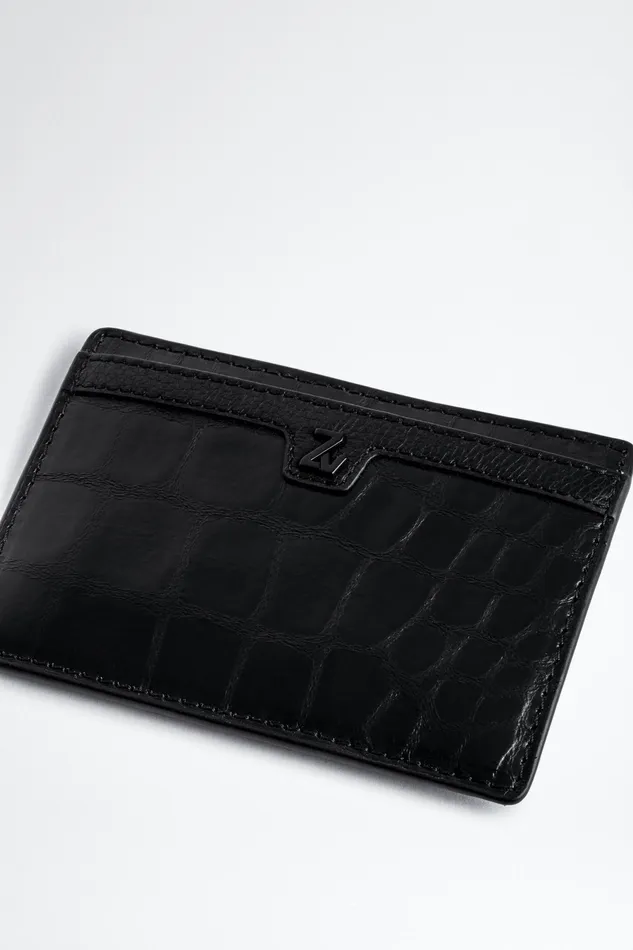 Zadig and Voltaire Bags ZV EMBOSSED CARD HOLDER BLACK 8211 WomenMen Zadig and Voltaire Bags ZV EMBOSSED CARD HOLDER BLACK 8211 WomenMen