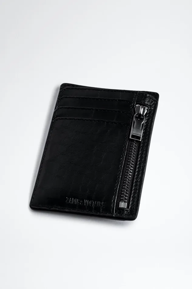 Zadig and Voltaire Bags ZV EMBOSSED CARD HOLDER BLACK 8211 WomenMen Zadig and Voltaire Bags ZV EMBOSSED CARD HOLDER BLACK 8211 WomenMen