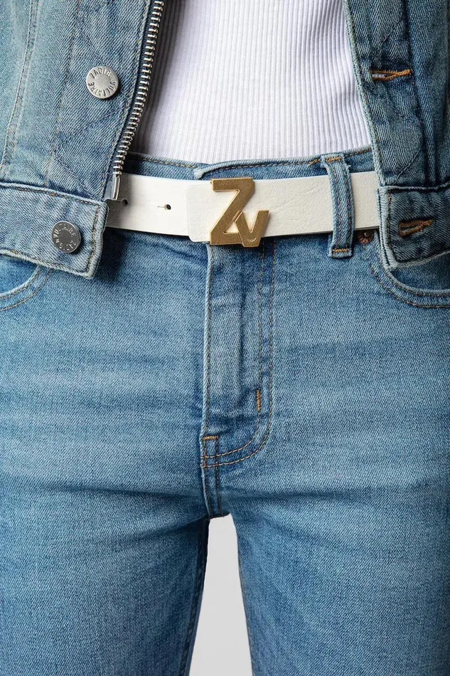 Zadig and Voltaire Belts ZV INITIAL BELT W WHITE 8211 WomenMen Zadig and Voltaire Belts ZV INITIAL BELT W WHITE 8211 WomenMen
