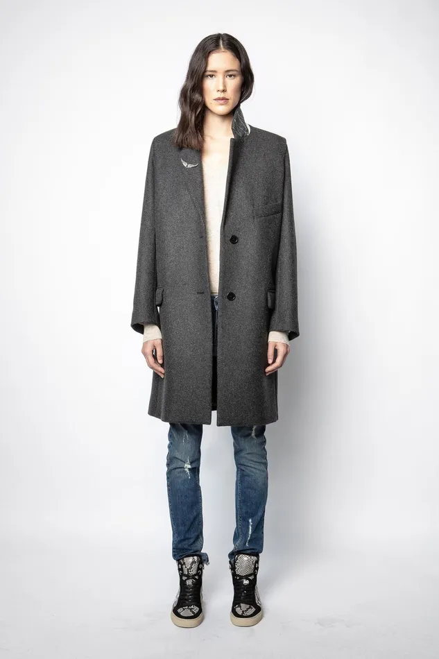 Zadig and Voltaire Coats MARLA DOUBLE COAT GREY 8211 Women