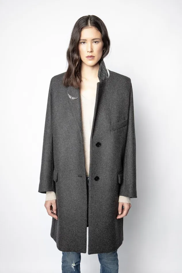 Zadig and Voltaire Coats MARLA DOUBLE COAT GREY 8211 Women Zadig and Voltaire Coats MARLA DOUBLE COAT GREY 8211 Women