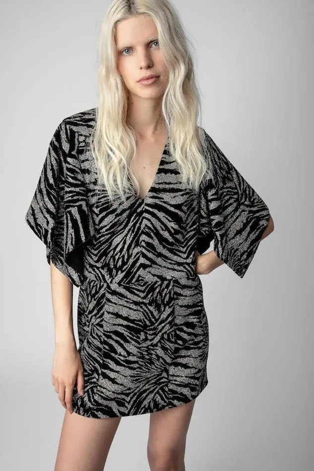 Zadig and Voltaire Dresses RILENA VELVET DRESS BLACK MIX 8211 Women Zadig and Voltaire Dresses RILENA VELVET DRESS BLACK MIX 8211 Women