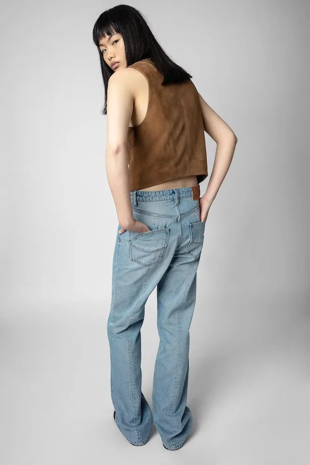 Zadig and Voltaire Jackets EM SUEDE VEST TAN 8211 Women Zadig and Voltaire Jackets EM SUEDE VEST TAN 8211 Women