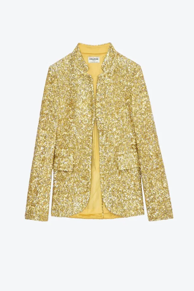Zadig and Voltaire Jackets VERY SEQUIN JKT BUTTERCUP 8211 Women Zadig and Voltaire Jackets VERY SEQUIN JKT BUTTERCUP 8211 Women