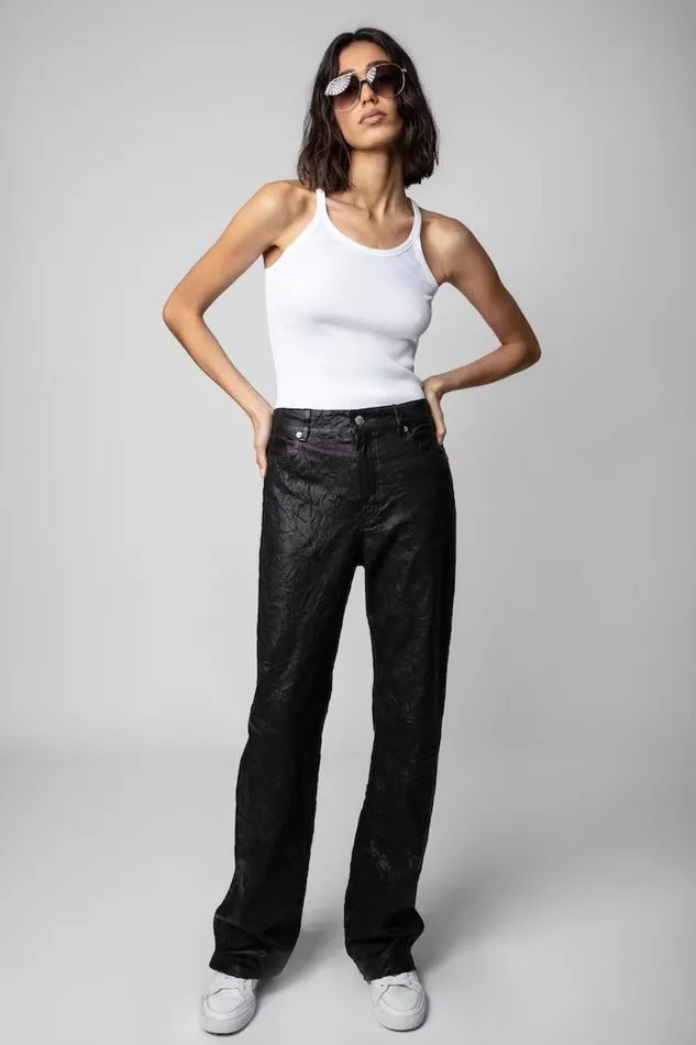 Zadig and Voltaire Pants EVY CUIR PANTS BLACK 8211 Women