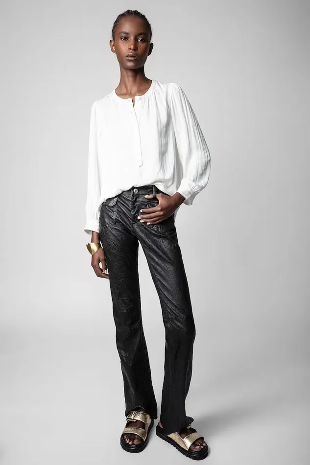 Zadig and Voltaire Shirts and Tops TECK SATIN RAYE OFF WHITE 8211 Women Zadig and Voltaire Shirts and Tops TECK SATIN RAYE OFF WHITE 8211 Women