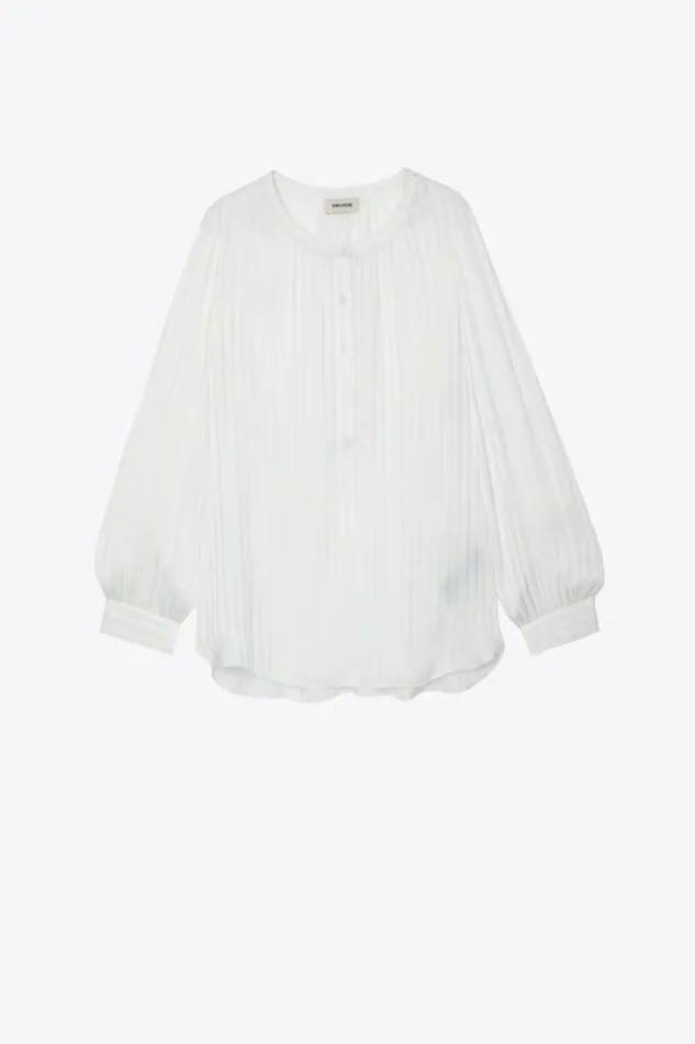 Zadig and Voltaire Shirts and Tops TECK SATIN RAYE OFF WHITE 8211 Women Zadig and Voltaire Shirts and Tops TECK SATIN RAYE OFF WHITE 8211 Women
