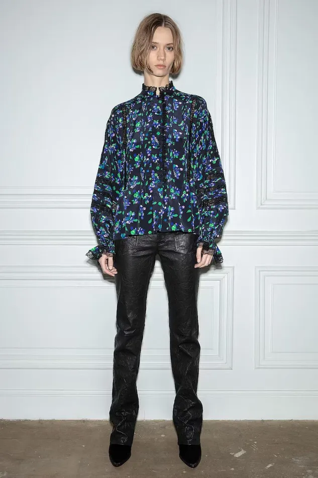 Zadig and Voltaire Shirts and Tops TRITELIA BIANCA FLOWER BLACK MIX 8211 Women Zadig and Voltaire Shirts and Tops TRITELIA BIANCA FLOWER BLACK MIX 8211 Women