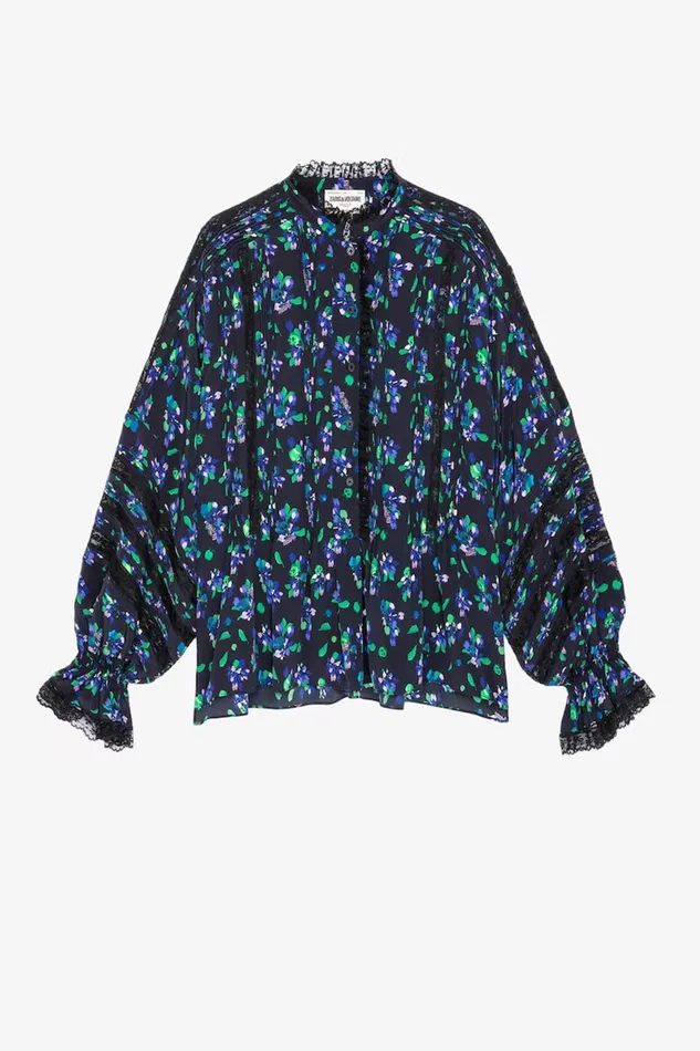 Zadig and Voltaire Shirts and Tops TRITELIA BIANCA FLOWER BLACK MIX 8211 Women Zadig and Voltaire Shirts and Tops TRITELIA BIANCA FLOWER BLACK MIX 8211 Women