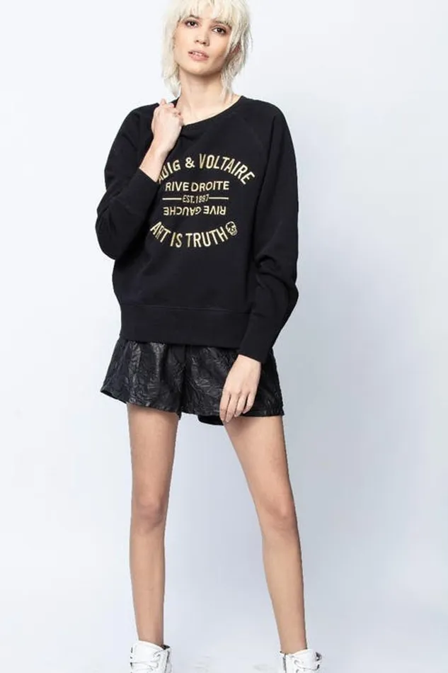 Zadig and Voltaire Sweaters and Knitwear UPPER BLASON BRODE SWEATER BLACK 8211 Women