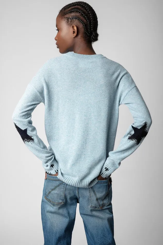 Zadig and Voltaire Sweaters and Knitwear VIVI PATCH DESTROY DENIM 8211 Women Zadig and Voltaire Sweaters and Knitwear VIVI PATCH DESTROY DENIM 8211 Women