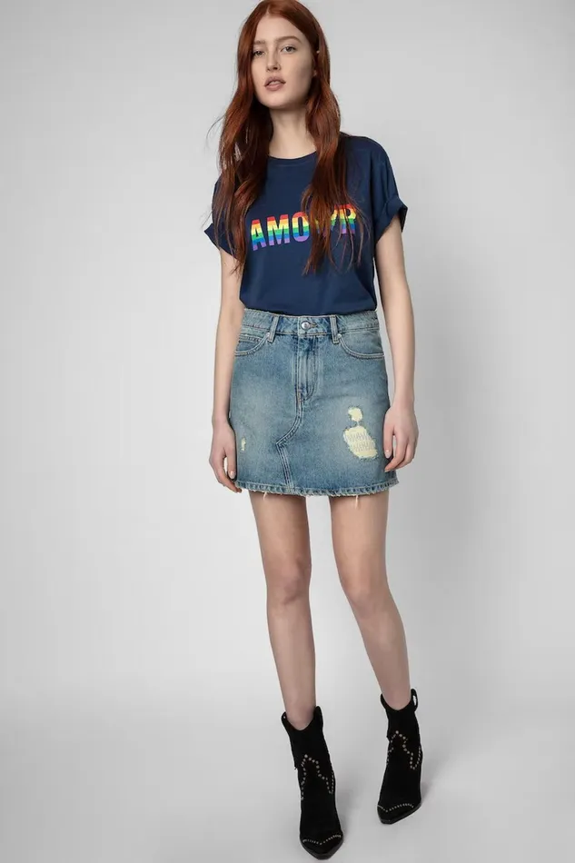 Zadig and Voltaire TShirts TOMMY AMOUR TSHIRT B BLUEBERRY 8211 Women