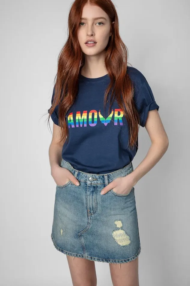 Zadig and Voltaire TShirts TOMMY AMOUR TSHIRT B BLUEBERRY 8211 Women Zadig and Voltaire TShirts TOMMY AMOUR TSHIRT B BLUEBERRY 8211 Women
