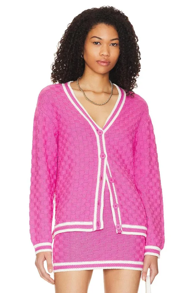 Zata Cardigan Pink and White Women Lovers and Friends Sweaters and Knits